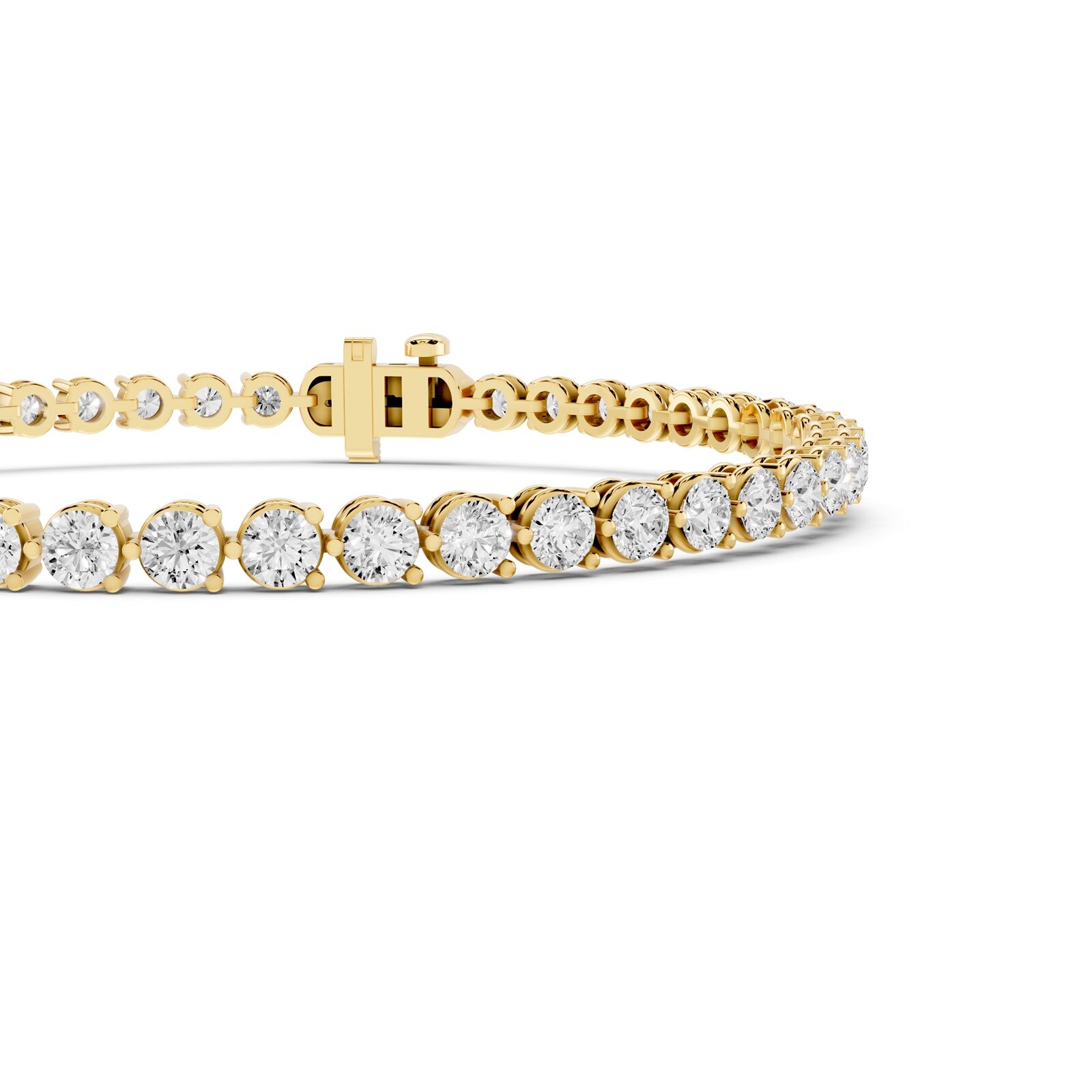 Mayors 18K Yellow Gold 5.00cttw Lab Grown Diamond Round Brilliant Cut Tennis Bracelet
