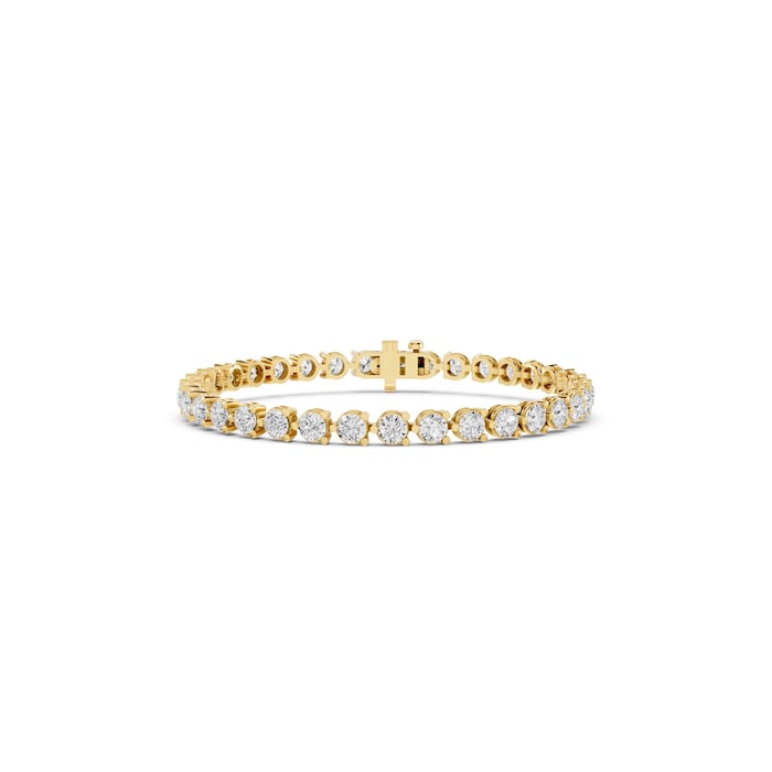Mayors 18K Yellow Gold 7.00cttw Lab Grown Diamond Round Brilliant Cut Tennis Bracelet