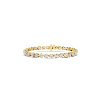 Mayors 18K Yellow Gold 7.00cttw Lab Grown Diamond Round Brilliant Cut Tennis Bracelet