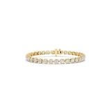 Mayors 18K Yellow Gold 7.00cttw Lab Grown Diamond Round Brilliant Cut Tennis Bracelet