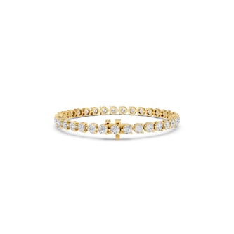 Mayors 18K Yellow Gold 7.00cttw Lab Grown Diamond Round Brilliant Cut Tennis Bracelet