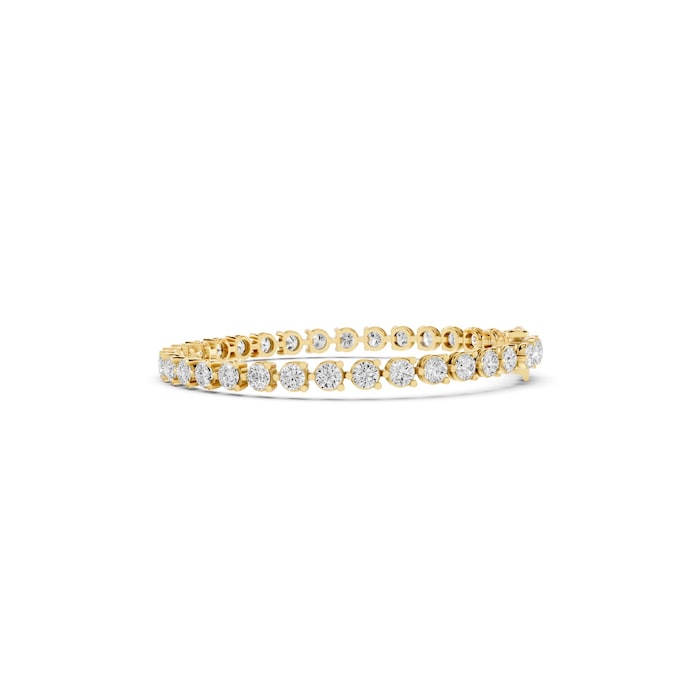 Mayors 18K Yellow Gold 7.00cttw Lab Grown Diamond Round Brilliant Cut Tennis Bracelet
