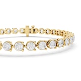 Mayors 18K Yellow Gold 7.00cttw Lab Grown Diamond Round Brilliant Cut Tennis Bracelet