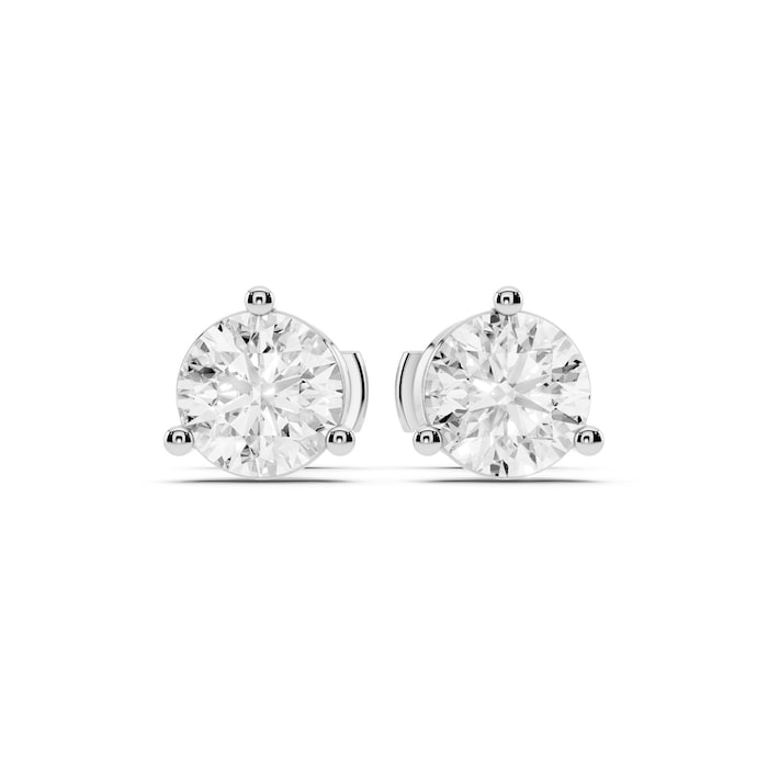 Mayors Platinum 2.00cttw Lab Grown Diamond Round Brilliant Cut Stud Earrings