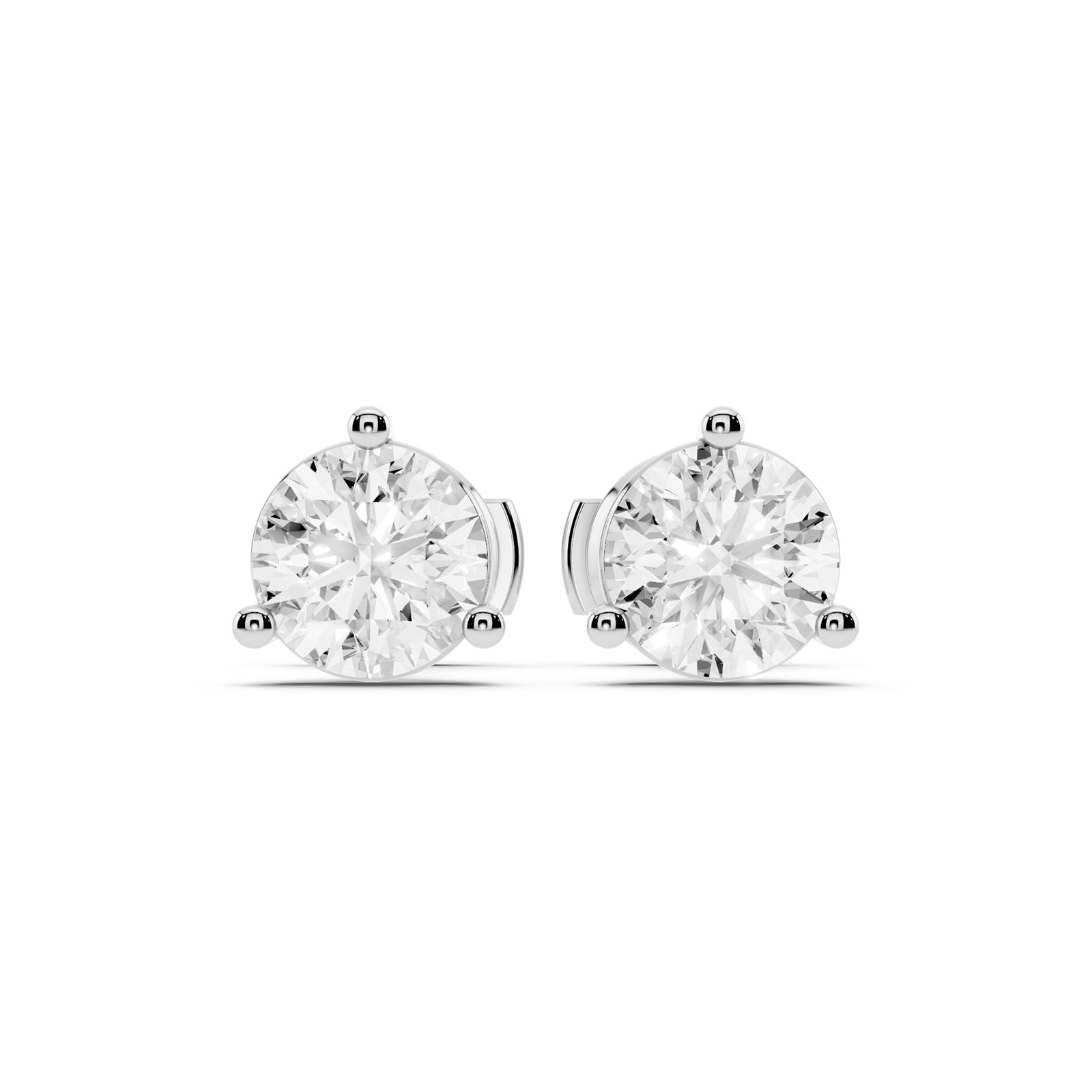 Mayors Platinum 2.00cttw Lab Grown Diamond Round Brilliant Cut Stud Earrings
