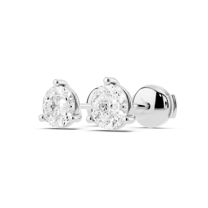 Mayors Platinum 2.00cttw Lab Grown Diamond Round Brilliant Cut Stud Earrings