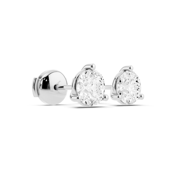Mayors Platinum 2.00cttw Lab Grown Diamond Round Brilliant Cut Stud Earrings