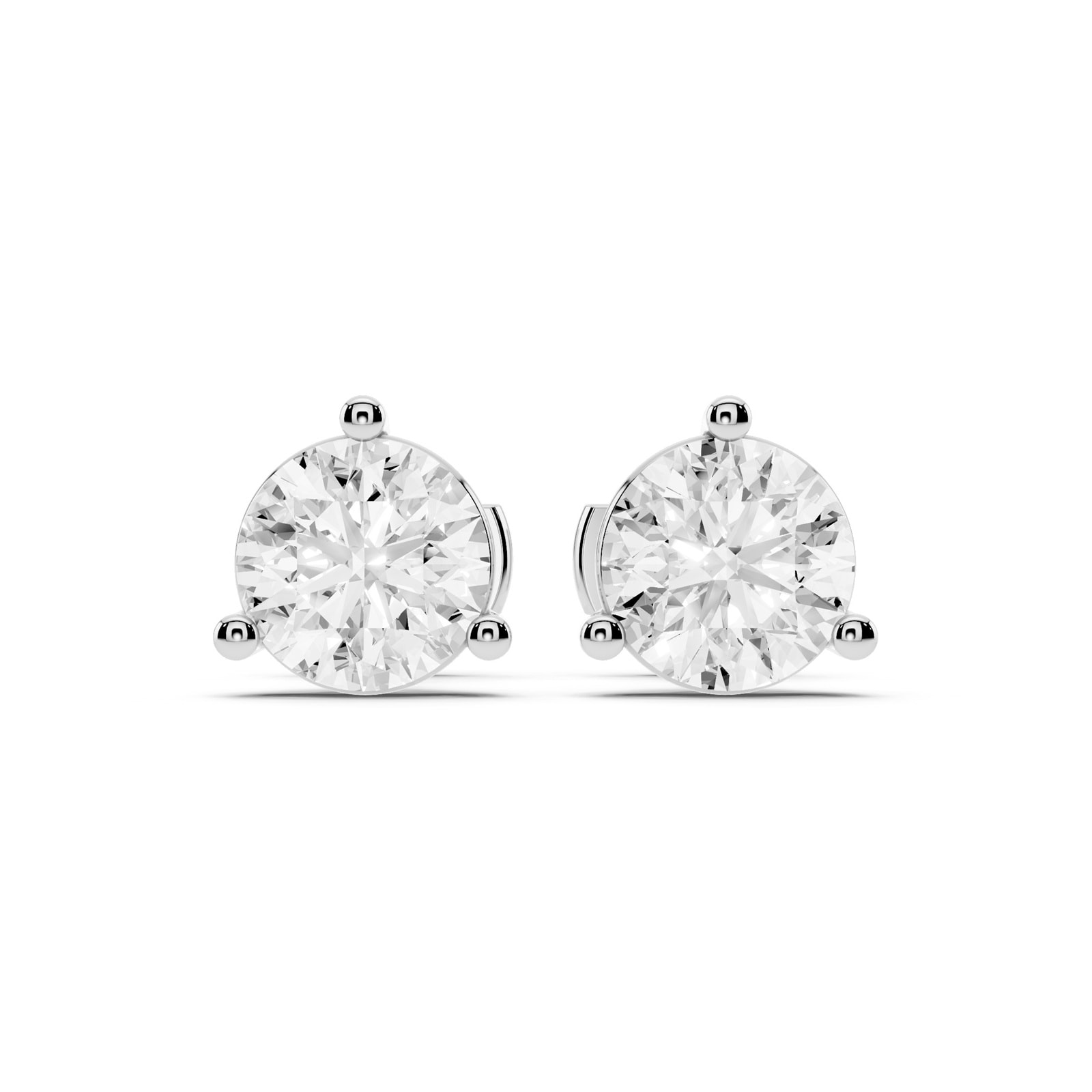 Mayors Platinum 3.00cttw Lab Grown Diamond Round Brilliant Cut Stud Earrings