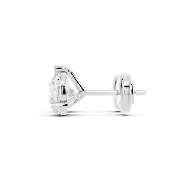 Mayors Platinum 3.00cttw Lab Grown Diamond Round Brilliant Cut Stud Earrings