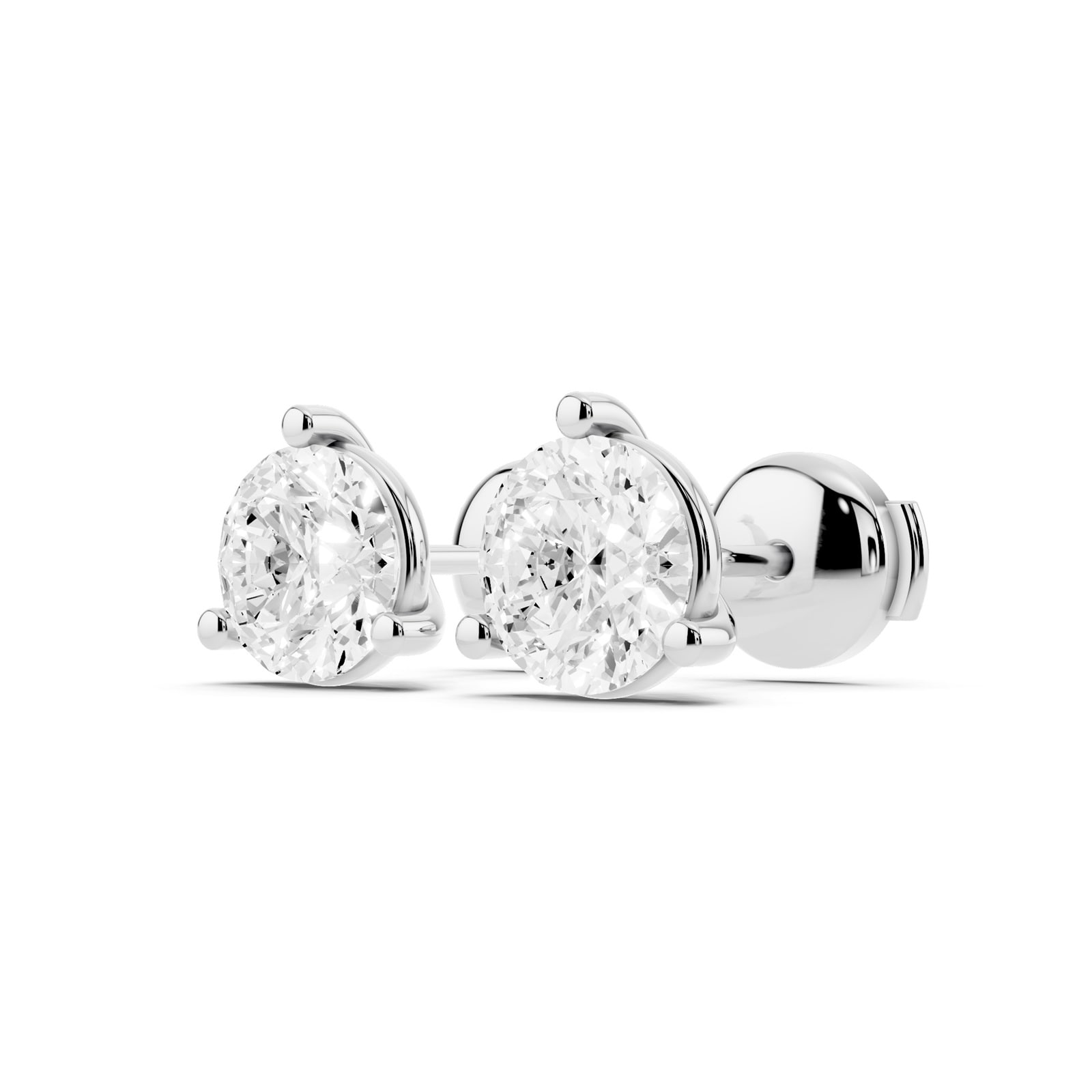 Mayors Platinum 3.00cttw Lab Grown Diamond Round Brilliant Cut Stud Earrings