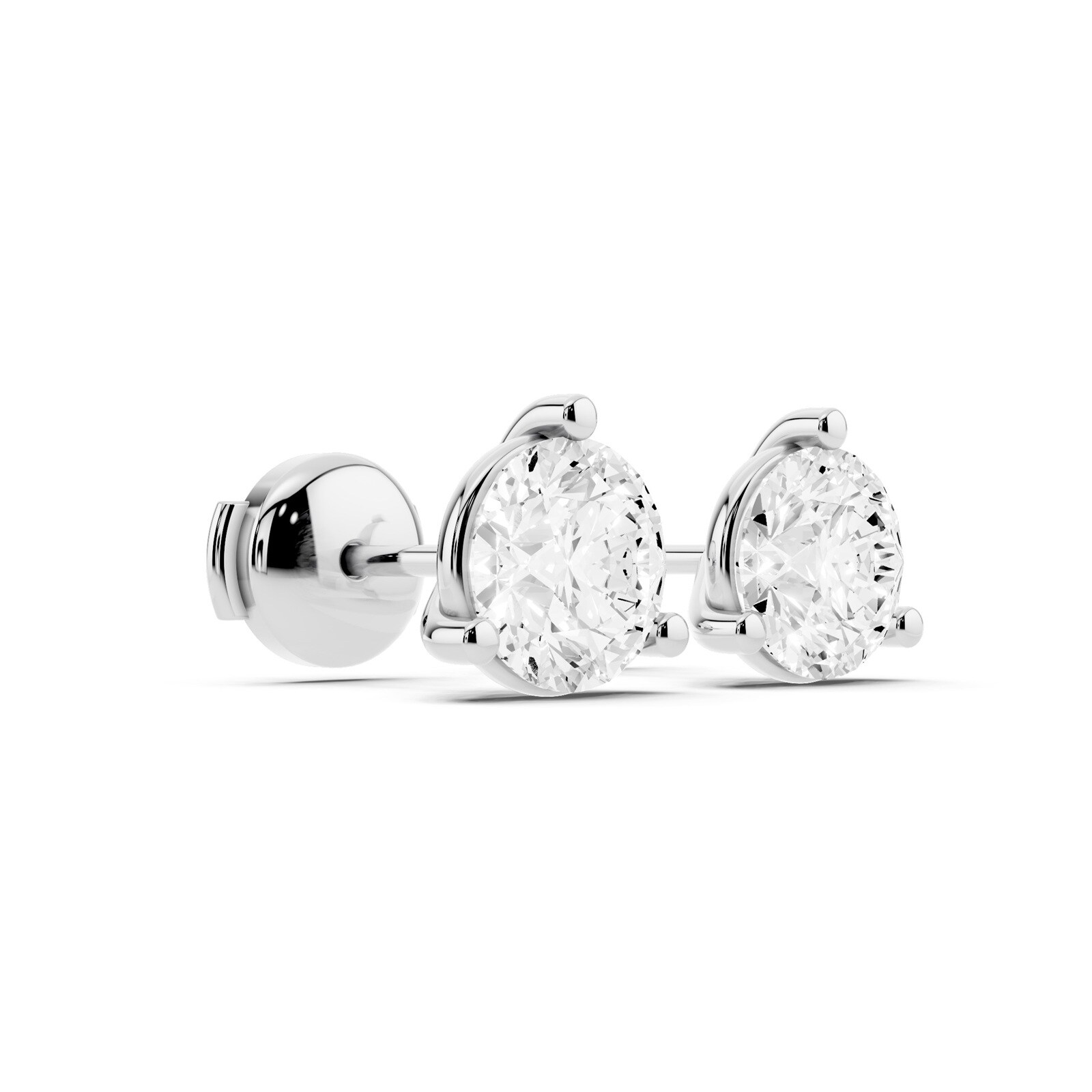 Mayors Platinum 3.00cttw Lab Grown Diamond Round Brilliant Cut Stud Earrings