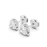 Mayors Platinum 3.00cttw Lab Grown Diamond Round Brilliant Cut Stud Earrings