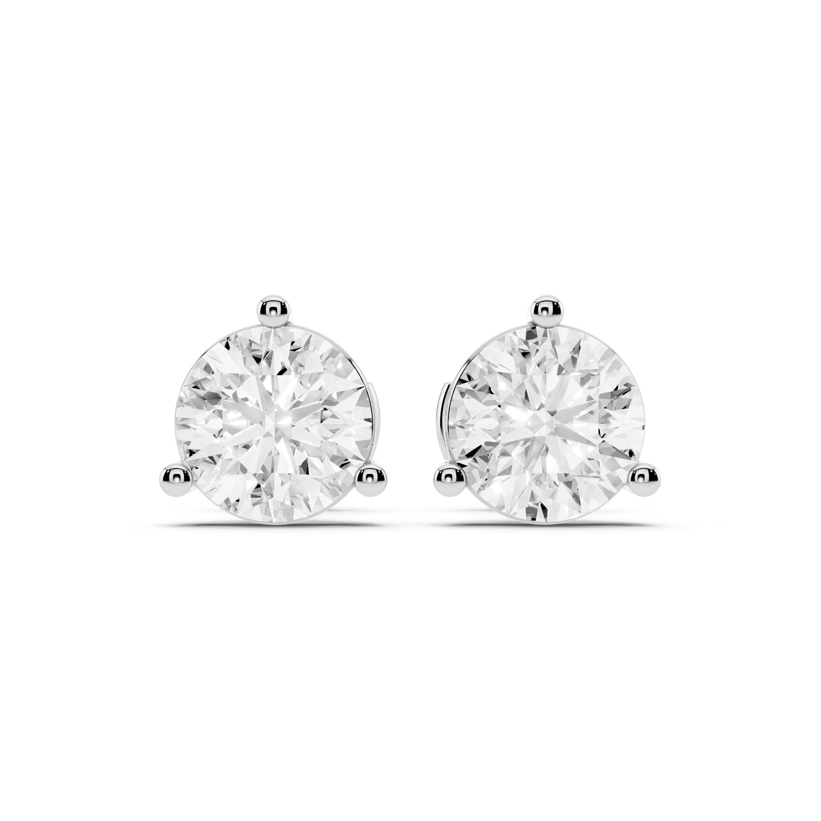 Mayors Platinum 4.00cttw Lab Grown Diamond Round Brilliant Cut Stud Earrings