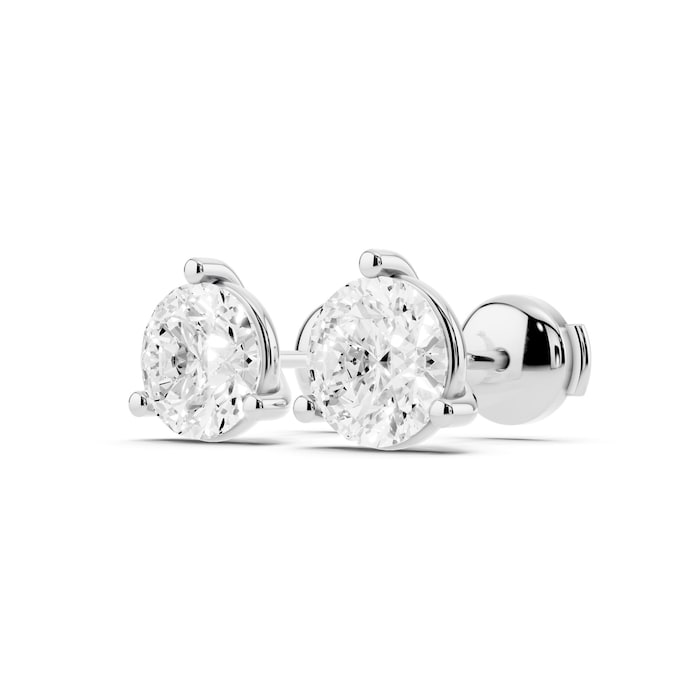 Mayors Platinum 4.00cttw Lab Grown Diamond Round Brilliant Cut Stud Earrings