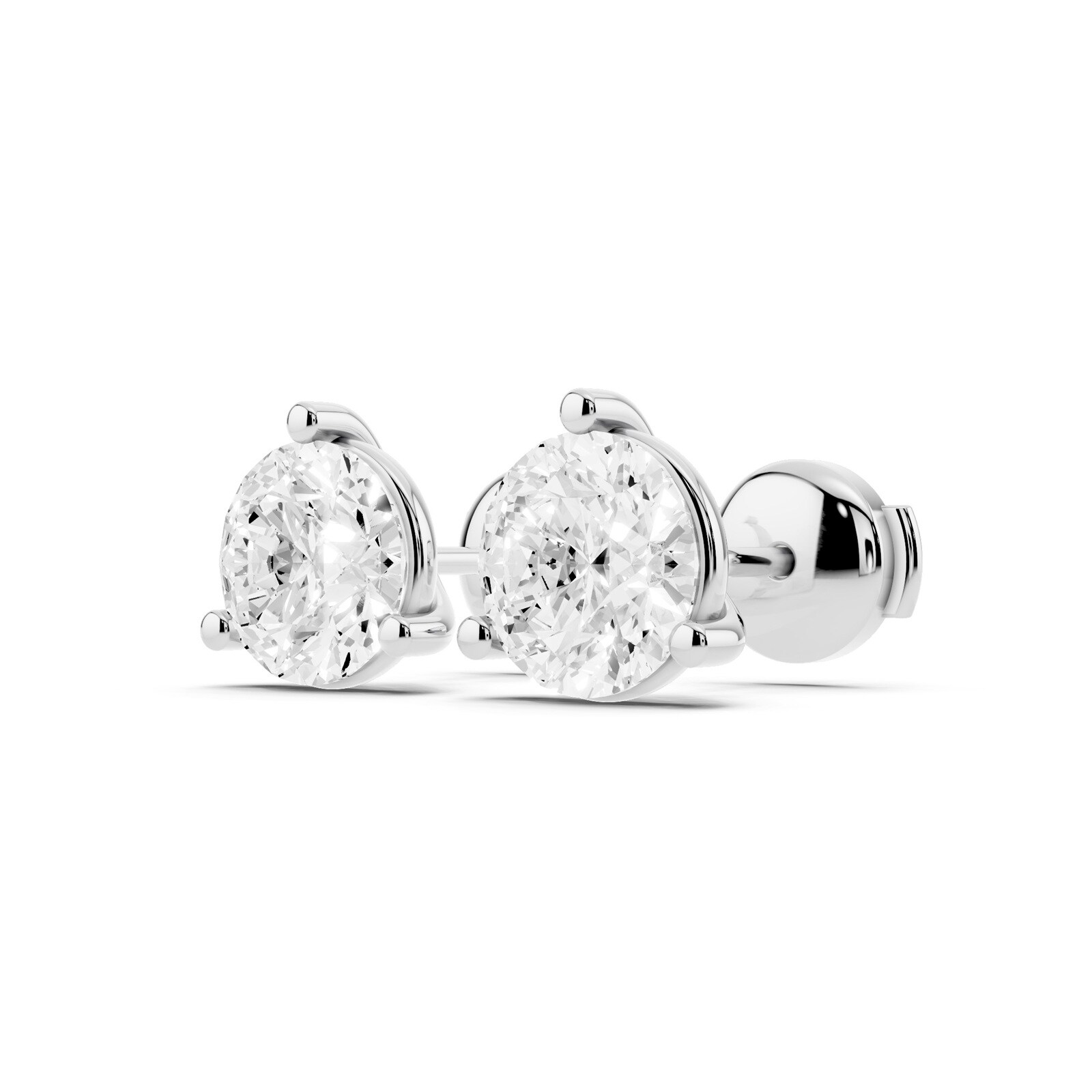 Mayors Platinum 4.00cttw Lab Grown Diamond Round Brilliant Cut Stud Earrings