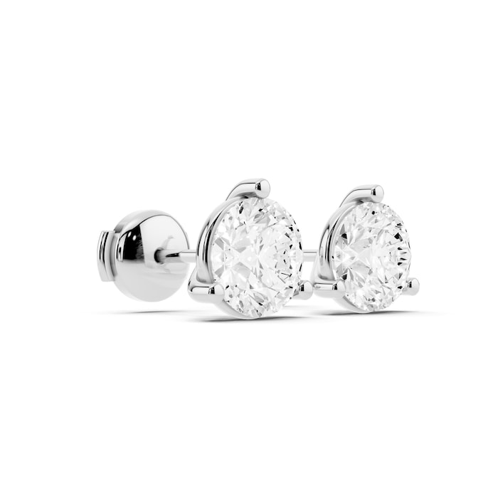 Mayors Platinum 4.00cttw Lab Grown Diamond Round Brilliant Cut Stud Earrings
