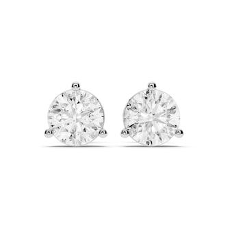 Mayors Platinum 5.00cttw Lab Grown Diamond Round Brilliant Cut Stud Earrings