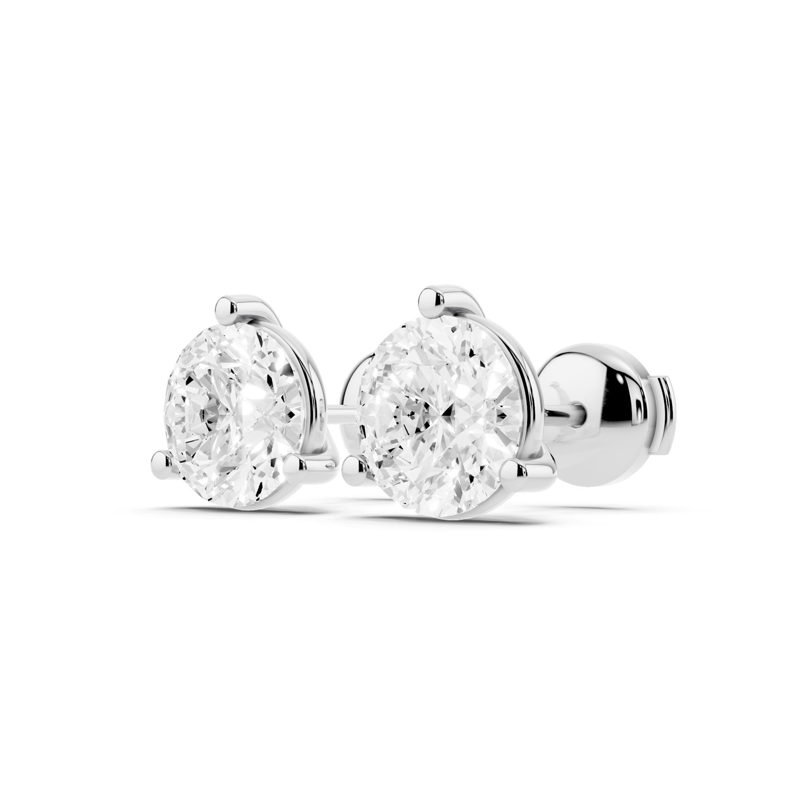 Mayors Platinum 5.00cttw Lab Grown Diamond Round Brilliant Cut Stud Earrings