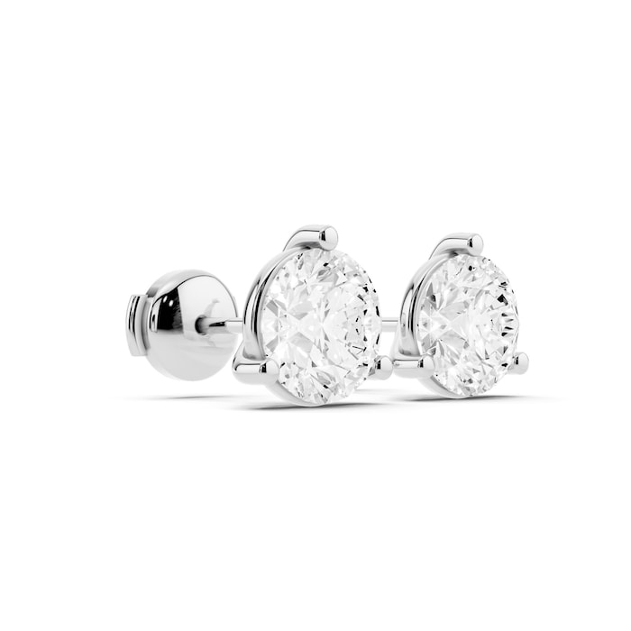 Mayors Platinum 5.00cttw Lab Grown Diamond Round Brilliant Cut Stud Earrings