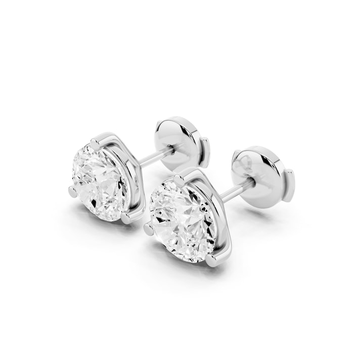 Mayors Platinum 5.00cttw Lab Grown Diamond Round Brilliant Cut Stud Earrings