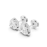 Mayors Platinum 5.00cttw Lab Grown Diamond Round Brilliant Cut Stud Earrings