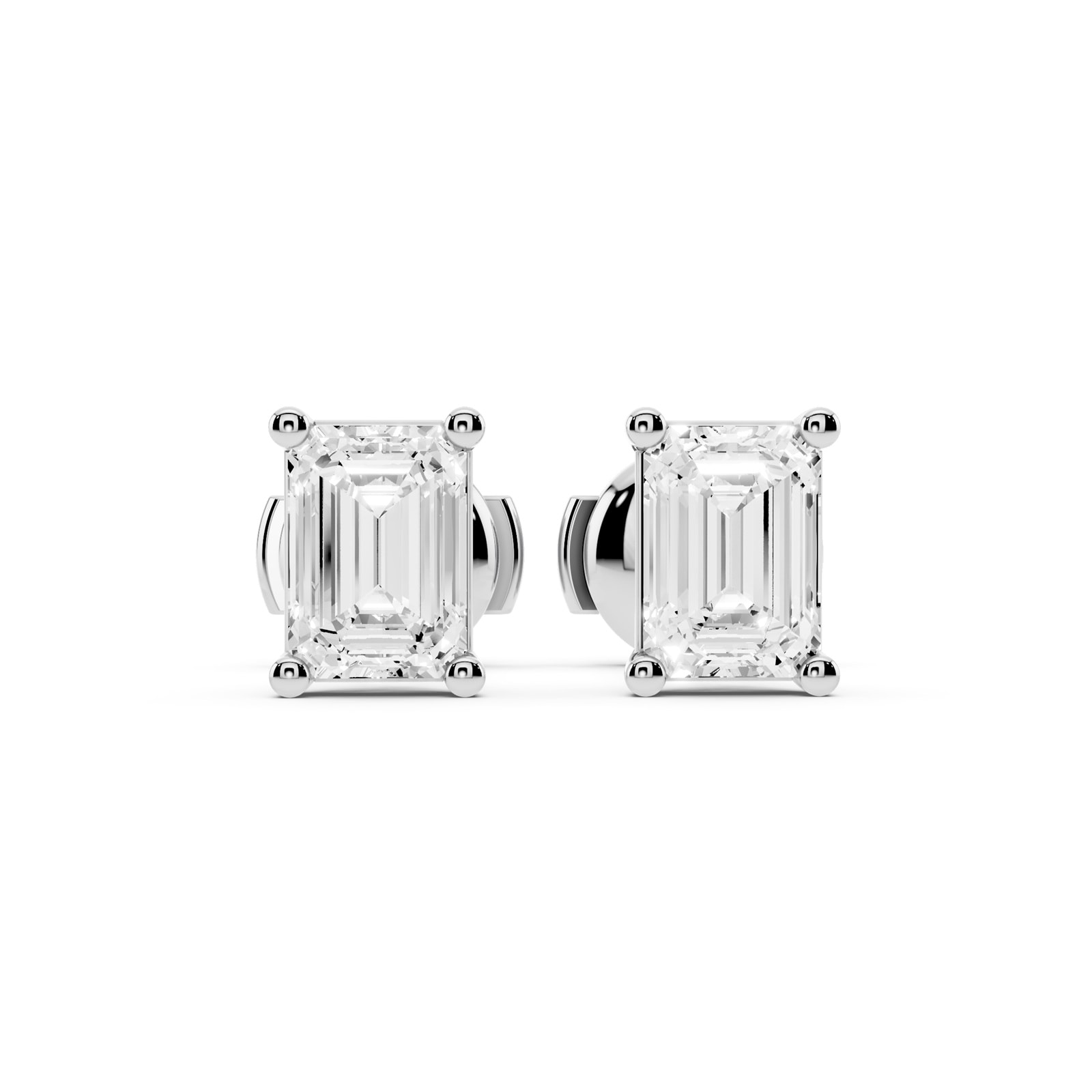 Mayors Platinum 2.00cttw Lab Grown Diamond Emerald Cut Stud Earrings