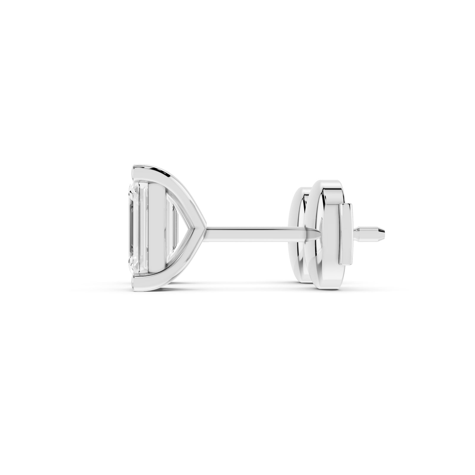 Mayors Platinum 2.00cttw Lab Grown Diamond Emerald Cut Stud Earrings
