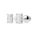 Mayors Platinum 2.00cttw Lab Grown Diamond Emerald Cut Stud Earrings