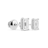 Mayors Platinum 2.00cttw Lab Grown Diamond Emerald Cut Stud Earrings