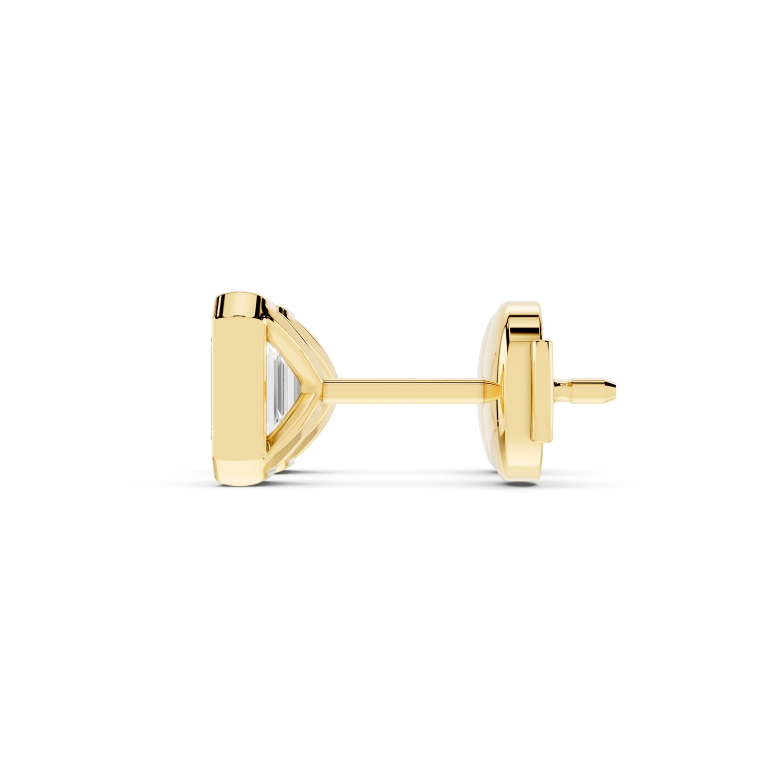Mayors 18K Yellow Gold 1.50cttw Lab Grown Diamond Emerald Cut Bezel Set Stud Earrings