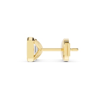 Mayors 18K Yellow Gold 1.50cttw Lab Grown Diamond Emerald Cut Bezel Set Stud Earrings