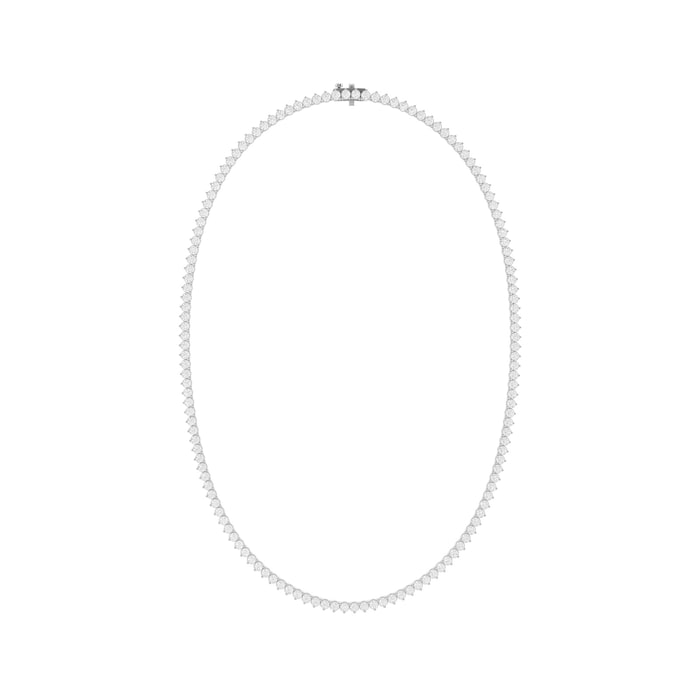 Mayors 18K White Gold 14.00cttw Lab Grown Diamond Round Brilliant Cut Tennis Necklace