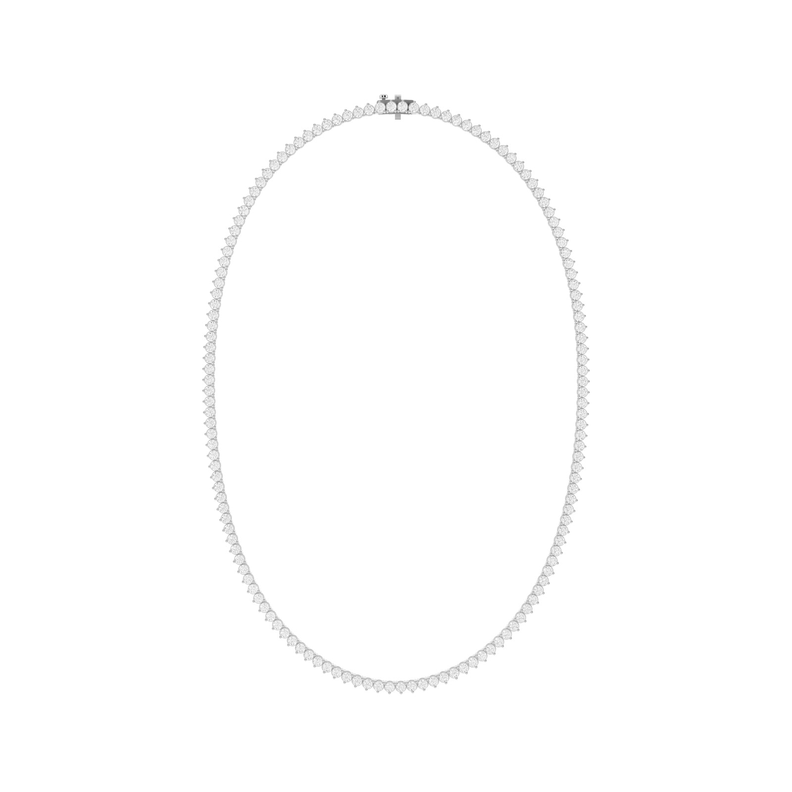 Mayors 18K White Gold 14.00cttw Lab Grown Diamond Round Brilliant Cut Tennis Necklace