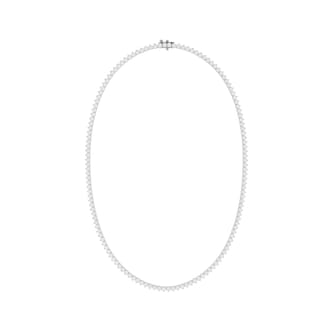 Mayors 18K White Gold 14.00cttw Lab Grown Diamond Round Brilliant Cut Tennis Necklace