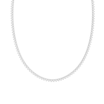 Mayors 18K White Gold 14.00cttw Lab Grown Diamond Round Brilliant Cut Tennis Necklace