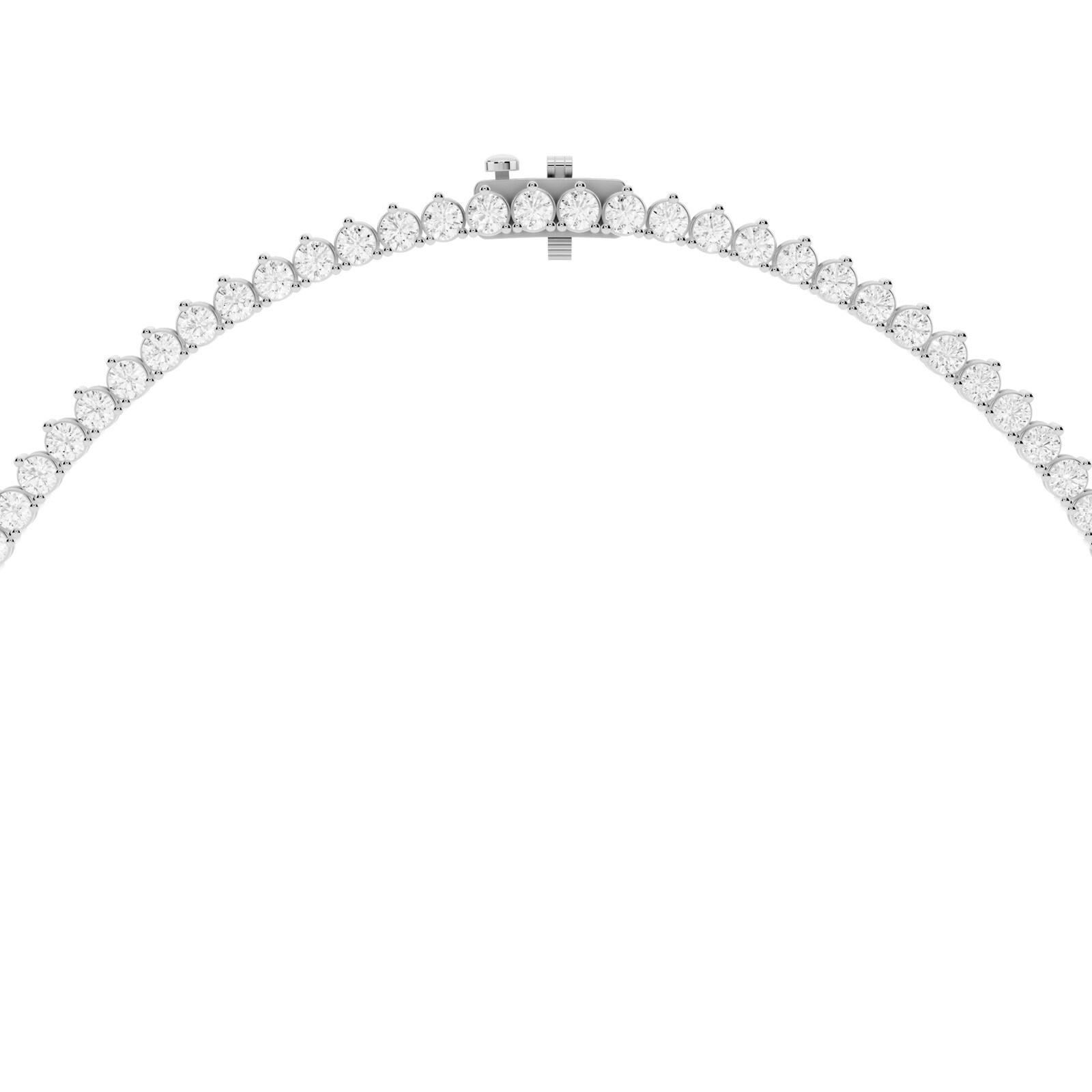 Mayors 18K White Gold 14.00cttw Lab Grown Diamond Round Brilliant Cut Tennis Necklace
