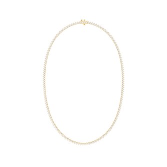 Mayors 18K Yellow Gold 10.00cttw Lab Grown Diamond Round Brilliant Cut Tennis Necklace