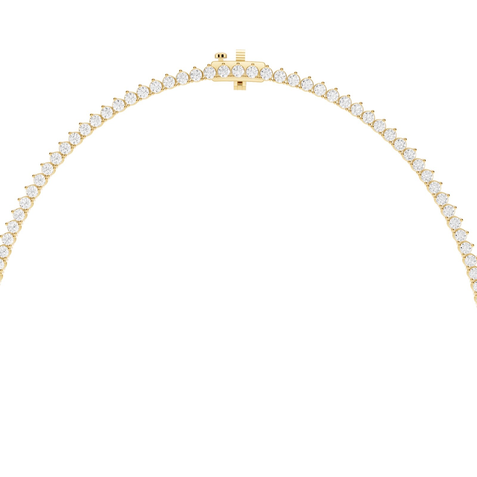 Mayors 18K Yellow Gold 10.00cttw Lab Grown Diamond Round Brilliant Cut Tennis Necklace