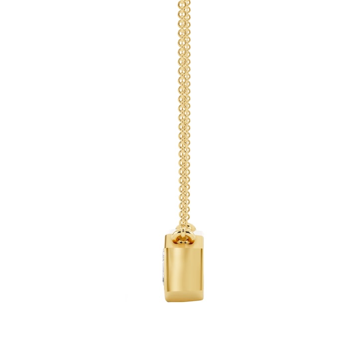 Mayors 18K Yellow Gold 2.00cttw Lab Grown Diamond Emerald Cut Bezel Set Pendant Necklace