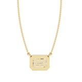 Mayors 18K Yellow Gold 2.00cttw Lab Grown Diamond Emerald Cut Bezel Set Pendant Necklace