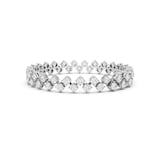 Mayors 18K White Gold 10.00cttw Lab Grown Diamond Round Brilliant Cut 2 Row Bracelet