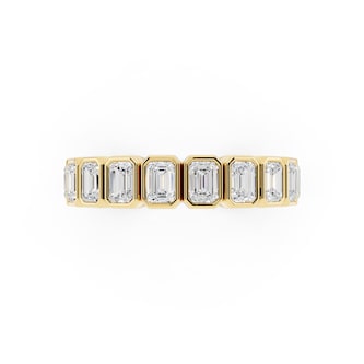 Mayors 18K Yellow Gold 2.00cttw Lab Grown Diamond Emerald Cut Bezel Set Eternity Ring