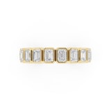 Mayors 18K Yellow Gold 2.00cttw Lab Grown Diamond Emerald Cut Bezel Set Eternity Ring