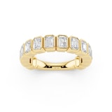 Mayors 18K Yellow Gold 2.00cttw Lab Grown Diamond Emerald Cut Bezel Set Eternity Ring