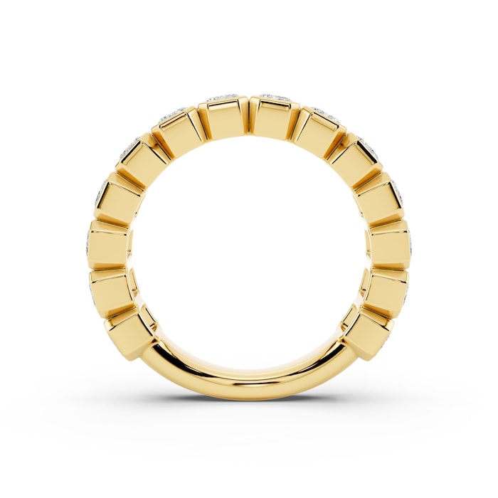Mayors 18K Yellow Gold 2.00cttw Lab Grown Diamond Emerald Cut Bezel Set Eternity Ring