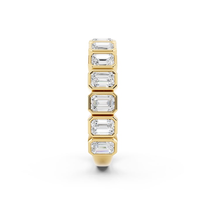 Mayors 18K Yellow Gold 2.00cttw Lab Grown Diamond Emerald Cut Bezel Set Eternity Ring