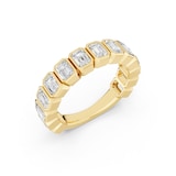 Mayors 18K Yellow Gold 2.00cttw Lab Grown Diamond Emerald Cut Bezel Set Eternity Ring