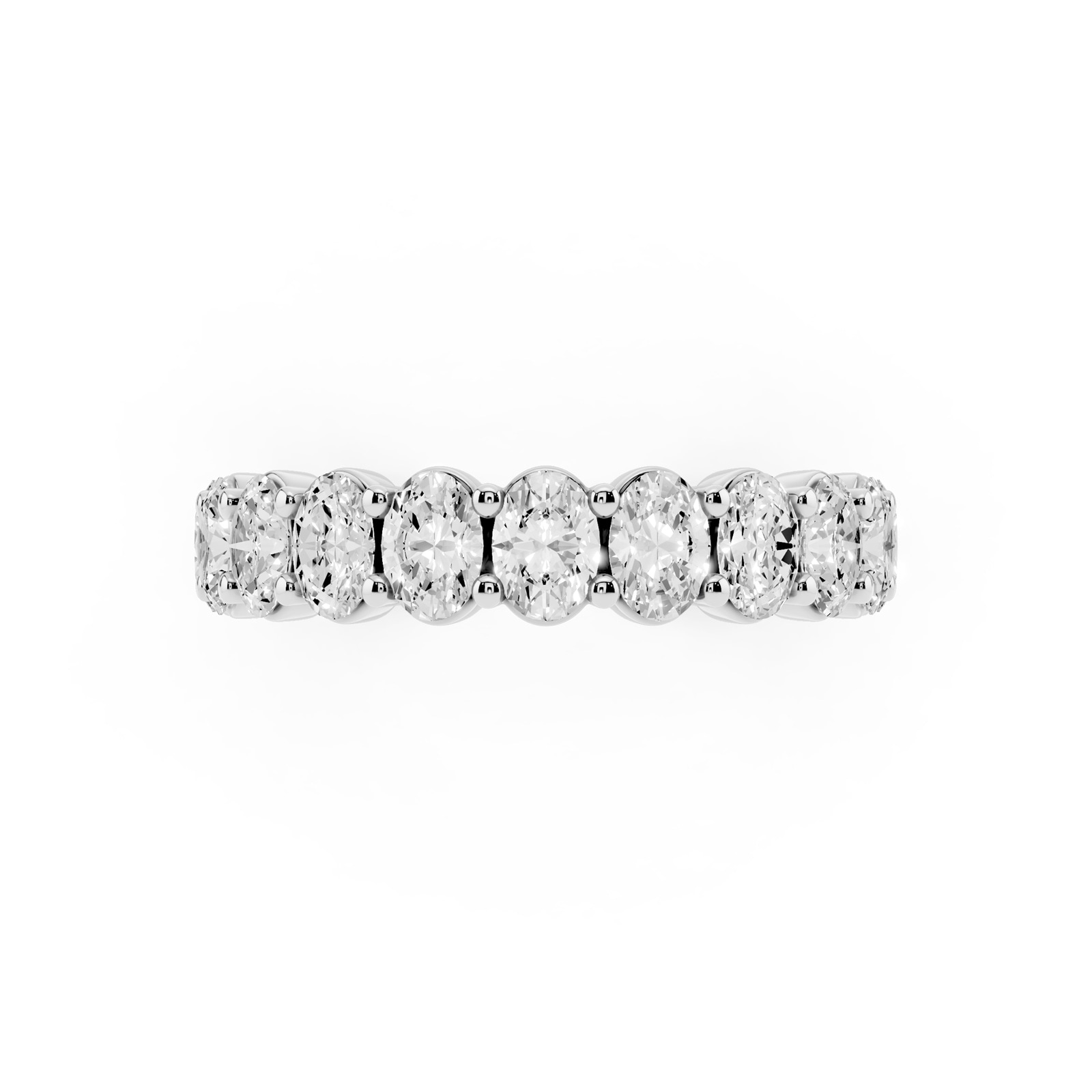 Mayors 18K White Gold 2.00cttw Lab Grown Diamond Oval Cut Eternity Ring