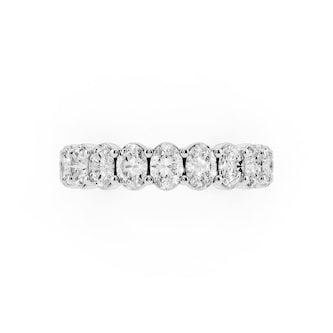 Mayors 18K White Gold 2.00cttw Lab Grown Diamond Oval Cut Eternity Ring