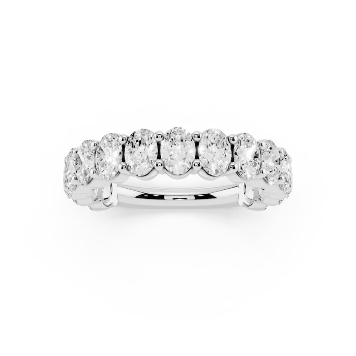 Mayors 18K White Gold 2.00cttw Lab Grown Diamond Oval Cut Eternity Ring